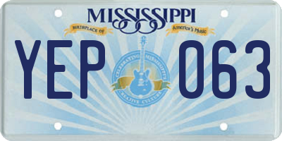 MS license plate YEP063