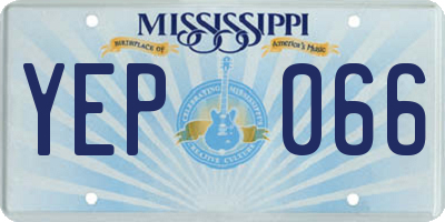 MS license plate YEP066