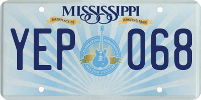 MS license plate YEP068