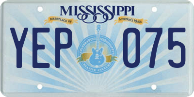 MS license plate YEP075
