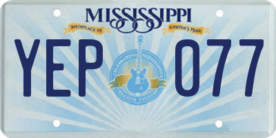 MS license plate YEP077
