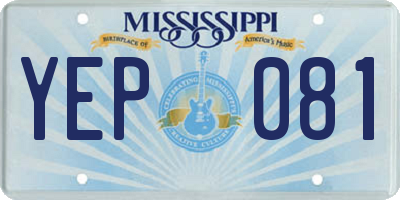MS license plate YEP081