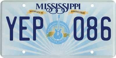 MS license plate YEP086