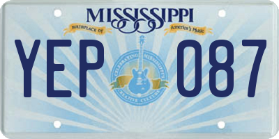 MS license plate YEP087