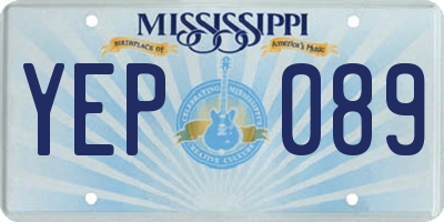 MS license plate YEP089