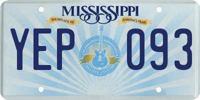 MS license plate YEP093