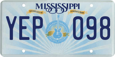 MS license plate YEP098