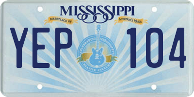 MS license plate YEP104