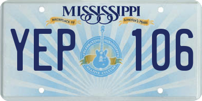 MS license plate YEP106