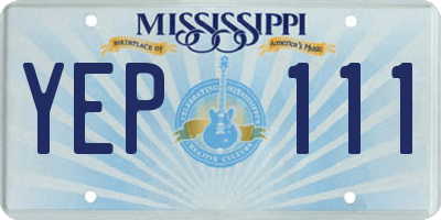 MS license plate YEP111