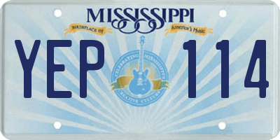 MS license plate YEP114