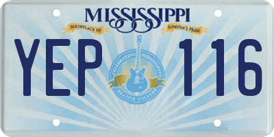 MS license plate YEP116