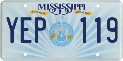 MS license plate YEP119
