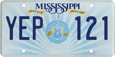 MS license plate YEP121