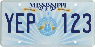MS license plate YEP123