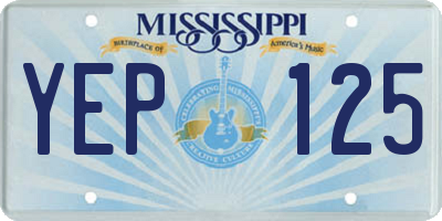 MS license plate YEP125