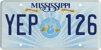 MS license plate YEP126