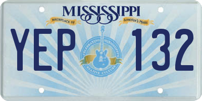 MS license plate YEP132