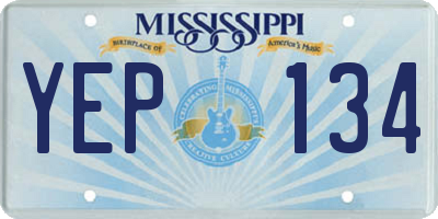 MS license plate YEP134