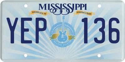 MS license plate YEP136