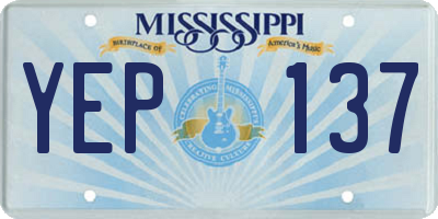 MS license plate YEP137
