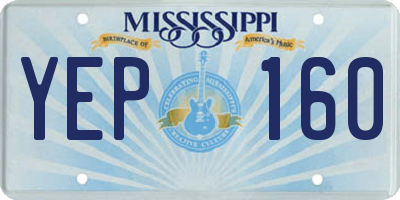 MS license plate YEP160