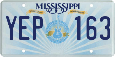 MS license plate YEP163