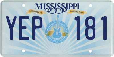 MS license plate YEP181