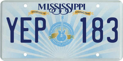 MS license plate YEP183