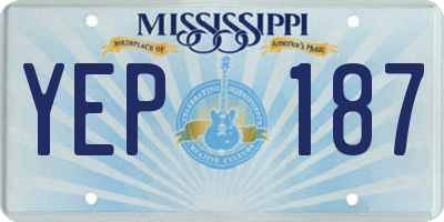 MS license plate YEP187
