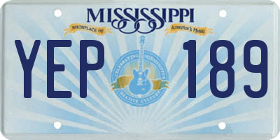 MS license plate YEP189