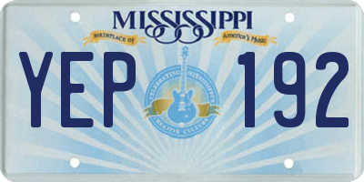 MS license plate YEP192