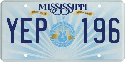 MS license plate YEP196