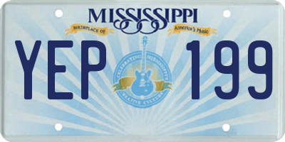 MS license plate YEP199
