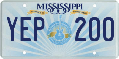 MS license plate YEP200