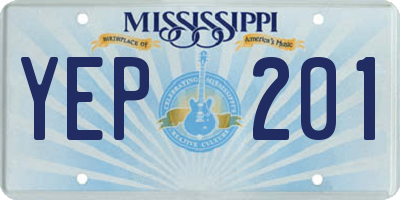 MS license plate YEP201