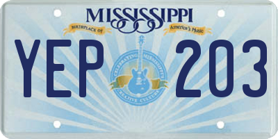 MS license plate YEP203