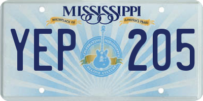 MS license plate YEP205