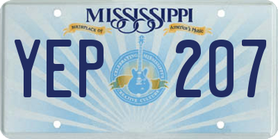 MS license plate YEP207