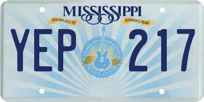 MS license plate YEP217