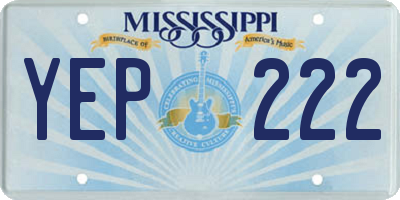 MS license plate YEP222