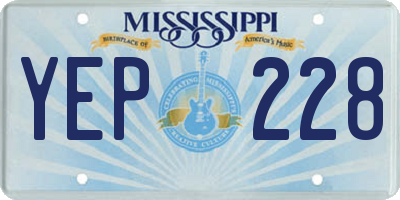 MS license plate YEP228