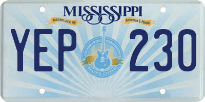 MS license plate YEP230