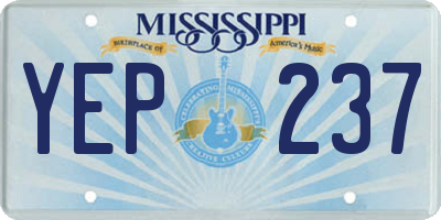 MS license plate YEP237