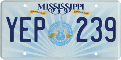MS license plate YEP239