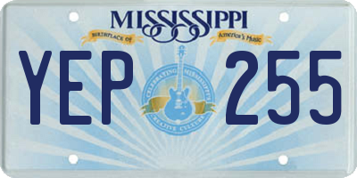 MS license plate YEP255