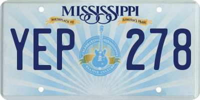 MS license plate YEP278