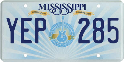 MS license plate YEP285