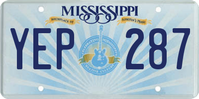 MS license plate YEP287