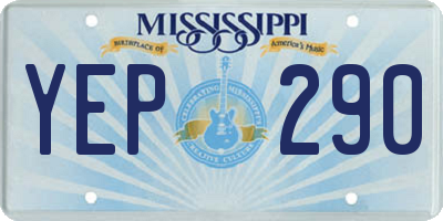 MS license plate YEP290